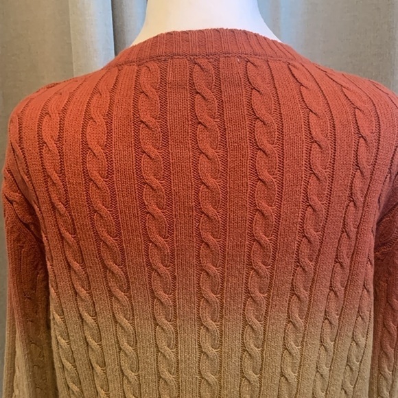 NWOT- Orvis Ombré Button Down Cable-cord Sweater Size Medium - Picture 5 of 17